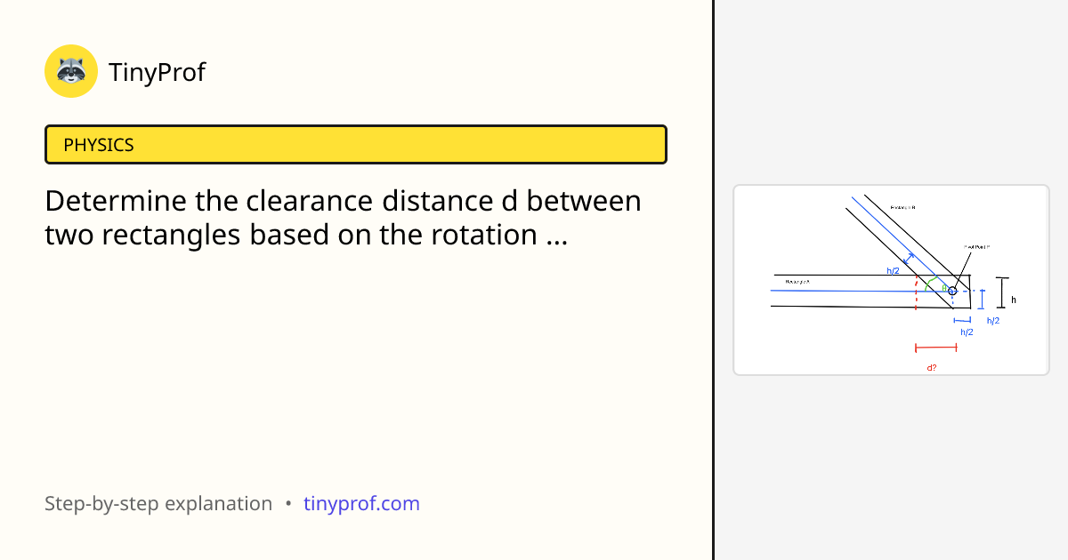 Determine the clearance distance d between two rectangles based on the ...